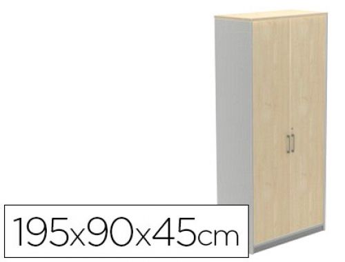 Armario rocada com quatro estantes e dois portas serie store 195x90x45 cm acabamento ab01 aluminio/faia , Rocada , 150599 , 8427951062772
